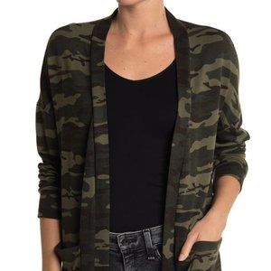 Sz M Sanctuary Green Camouflage Open Long Cardigan